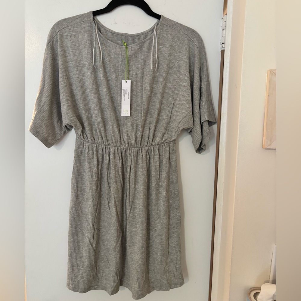 NEW Good Luck Gem Heather Gray Ribbed Dress